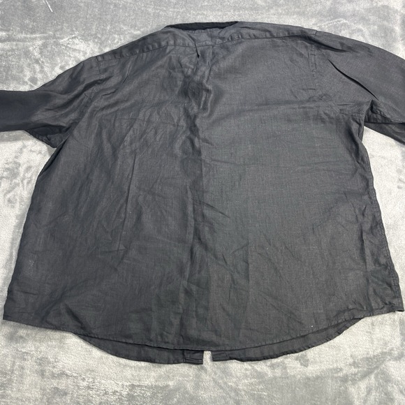 Brooks Brothers Shirt Mens 2XL Regular Solid 100% Linen Long Sleeve Button Down - Picture 6 of 8